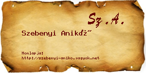 Szebenyi Anikó névjegykártya