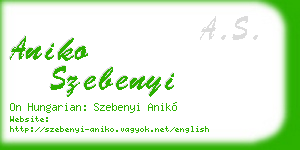 aniko szebenyi business card